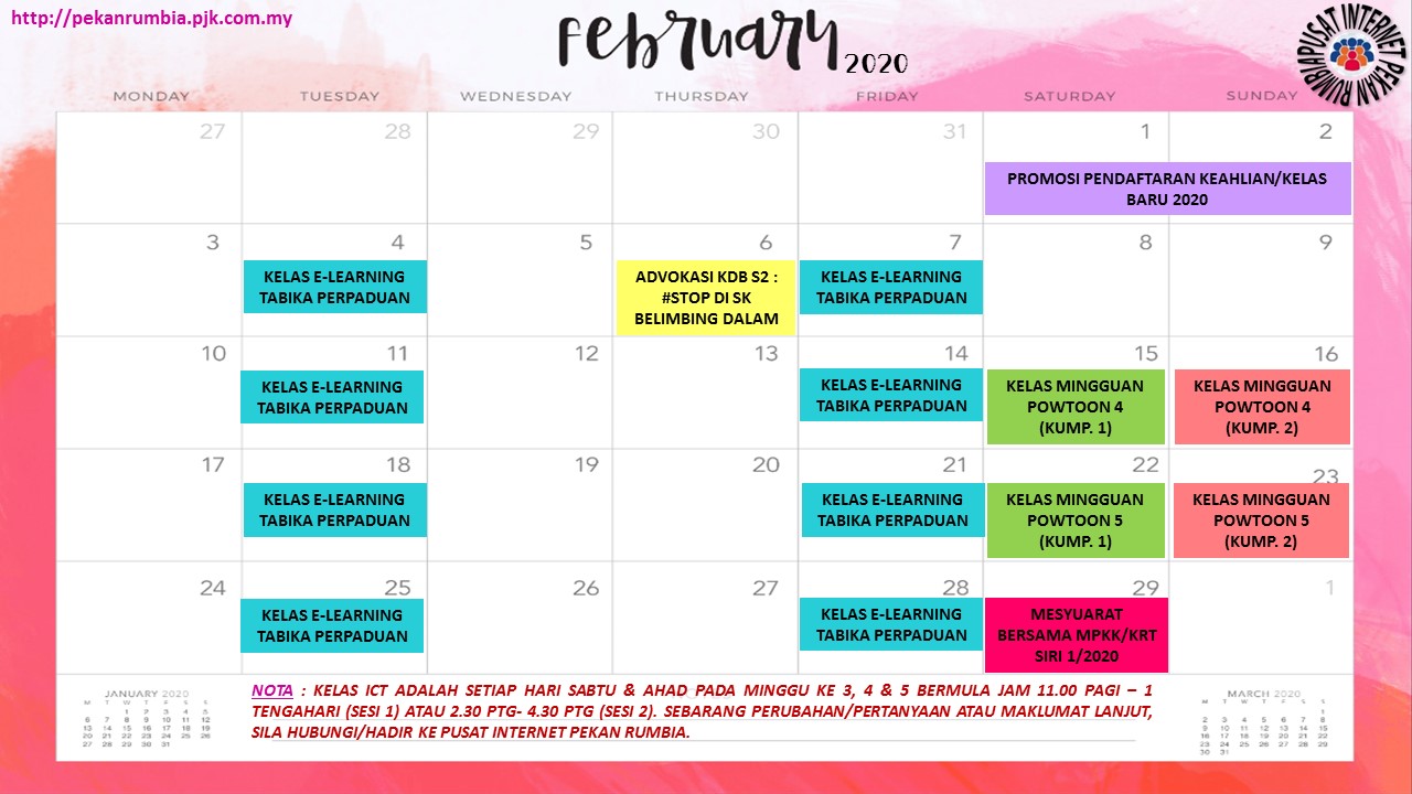 Jadual Feb 2020