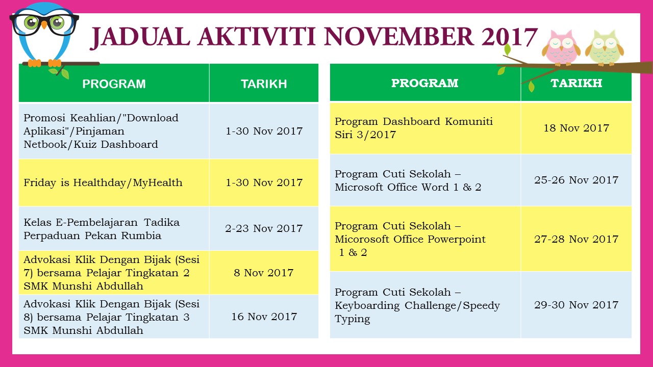 JadualAktiviti Nov