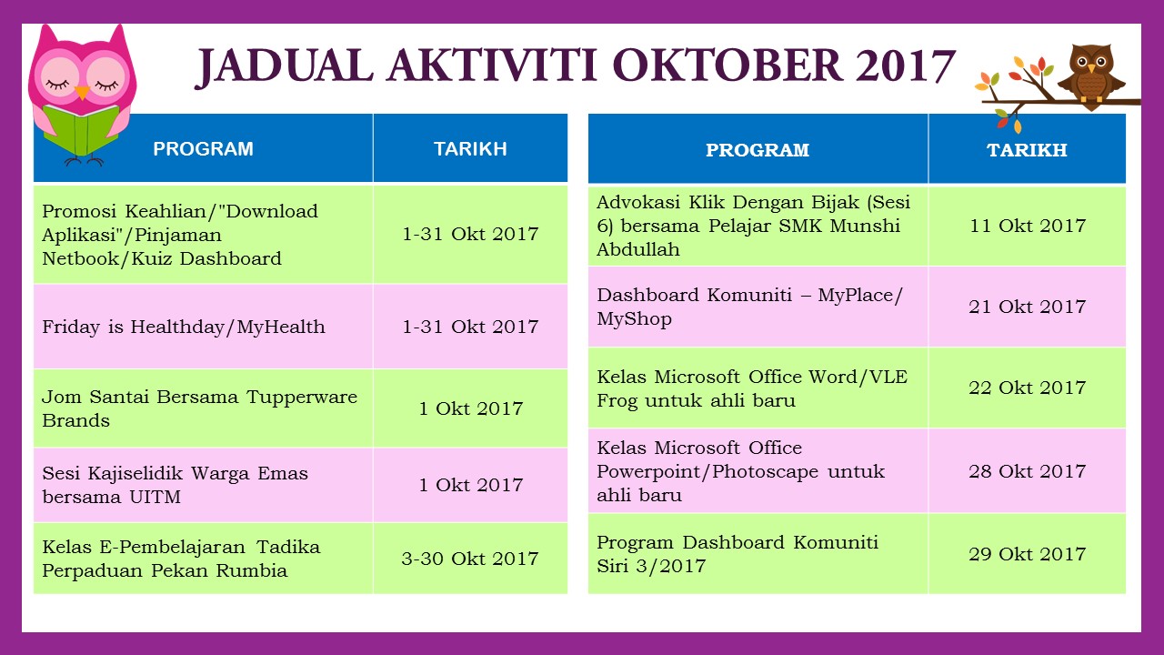 JadualAktiviti Okt