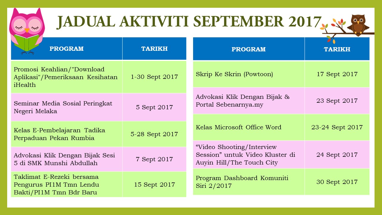 JadualAktiviti Sept